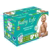 حفاضات بيبي لايف رقم 3 صندوق متوسط 96 حفاضة