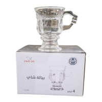 طقم كاسات شاي زجاج 4 قطعة - 150مل