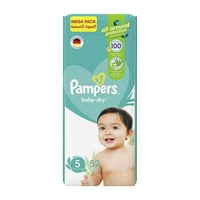 حفاضات بامبرز بيبي دراي العبوة الضخمة 5- 52 حفاضة