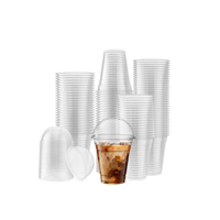 كاسات عصير بلاستك شفاف مقاس 12 اونص 50 حبه مع الغط...