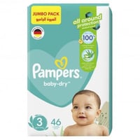 حفاضات بامبرز بيبي دراي العيوة الضخمة 3- 46 حفاضة