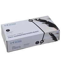 قفازات يشفين فينايل بلاستيك اسود بدون بودر XL