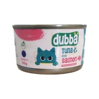 طعام قطط دبه تونة مع سلمون في المرق 85 جرام