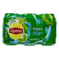 ليبتون شاي أخضر مثلج بنكهة الليمون والنعناع 6 عبوا...