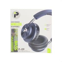 سماعة راس بلوتوث لون اسود EXTRA BASS P-09 (ضمانة س...