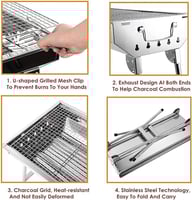 شواية فحم كبيرة قابلة للطي للرحلات والمناسبات 33*7...