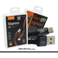 كيبل قماش ضد القطع LDNIO LS63 TYPE-C (ضمان سنتين )