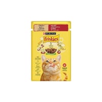 بورينا فريسكيس قطع لحم بقري بالمرق طعام رطب للقطط...