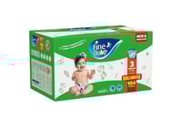 حفائض اطفال بوكس فاين بيبي رقم 3 عبوة 104حفاظه