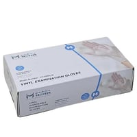 يشفين قفازات فينيل بدون بودر وسط شفاف