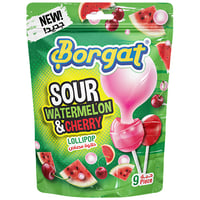 حلاوة مصاص نكهة بطيخ وكرز حامض مع العلك بورقات 9 ح...