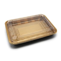 علب سوشي ذهبيه مستطيل مع الغطاء 15 حبة 840