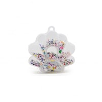 خرز لون ابيض حروف وارقام مع خيط