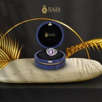 خاتم فضة بحجرامتيست مطعم بالألماس