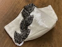 كمامة سهرة تطريز كحلي على اسود - evening mask