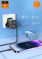 فيش جداري سريع بقوة 30 وات بمدخلين تايب سي - لايتن...