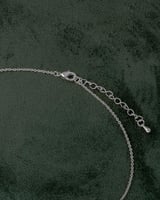 سلسال فضي نسائي دائري مزين بحبة زكرون ماسية