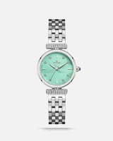 ساعة نسائية ستيل سير فضي مينا فيروزي