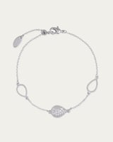 إسوارة قطرات الماء الفضية تصميم ناعم ببريق الألماس