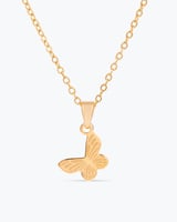 طقم اكسسوارات ذهبية للأطفال بتصميم الفراشة