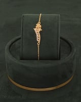 طقم زركون نسائي ذهبي بحبات الزركون