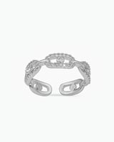 خاتم نسائي تصميم عالمي يزدان بالزركون لون ماسي