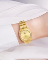 ساعة يد نسائية ذهبية للنساء بتصميم فاخر