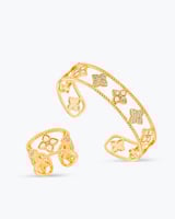 طقم اسوارة وخاتم تصميم عالمي ناعم بلمعة الألماس