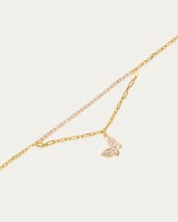 إسوارة ناعمة طبقتين بسلسلة مرصعة بالزركون وحلية فر...