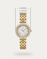 ساعة ذهبية من خاتون® تصميم كلاسيكي بإطار ماسي