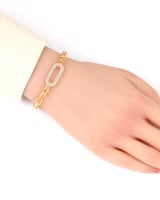 اسوارة نسائية ناعمة تصميم ذهبي متشابك بلمعة الألما...