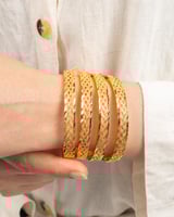 غوايش مضفرة من خاتون بلمعة الذهب - 2حبة