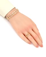 طقم اسوارة وخاتم توينز مشرق بالزركون المتلألئ