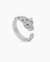 خاتم النمر للنساء تصميم ماسي متألق بالزركون