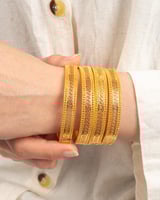 غوايش ذهبية دقة عريضة من خاتون - 2حبة