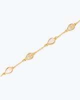 اسوارة زركون ذهبية بفصوص كريستالية بلمعة الألماس