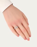 خاتم المحبس الفضي المرصع بالزركون تصميم راقي