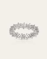 خاتم إتيرنيتي فضي تصميم ناعم مرصع بفصوص الزركون با...