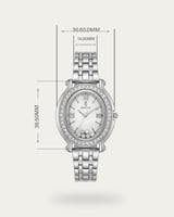 ساعة فخمة للنساء تصميم فضي للمناسبات