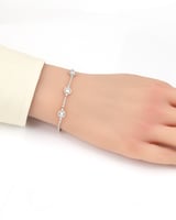 اسوارة فضية جذابة للنساء مرصعة بالزركون