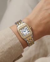 ساعة خاتون النسائية ثنائية اللون مينا أبيض