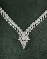 طقم زركون فضي فاخر للمناسبات بلمعة الألماس