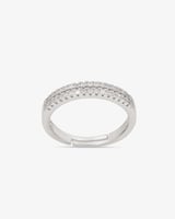 خاتم زركون ناعم تصميم فضي