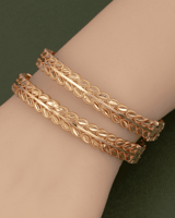 بناجر بريق الذهب تصميم أوراق السنبلة 2 حبة