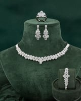 طقم مجوهرات للمناسبات مرصع بالزركون مكون من 5 قطع