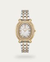 ساعة فخمة للنساء تصميم فضي ذهبي للمناسبات