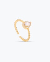 خاتم زركون ذهبي مزين بفصوص الزركون