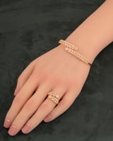 طقم اسوارة وخاتم يتألق بزركون فاخر ولمعة ملكية تصم...