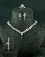 طقم مجوهرات للمناسبات مرصع بالزركون مكون من 5 قطع