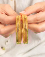 غوايش ذهبية دقة عريضة من خاتون - 2حبة